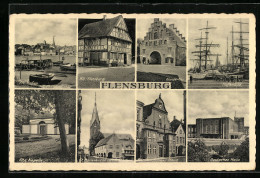 AK Flensburg, Am Hafen, Alt-Flensburg, Nordertor, Hafenbild, Alte Kapelle, St. Marienkirche Mit Schrangen  - Flensburg