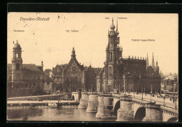 AK Dresden-Altstadt, Katholische Hofkirche, Königliches Schloss, Ständehaus Und Friedrich August-Brücke  - Dresden