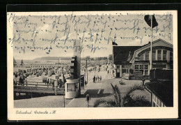 AK Grömitz I. H., Ostseebad, Promenade Mit Cafe Zum Monopol  - Groemitz