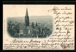 AK Freiburg I. B., Teilansicht Mit Kirche  - Freiburg I. Br.