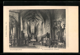 AK Würzburg, St. Burkaduskirche, Inneres  - Wuerzburg