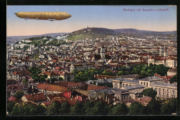 AK Stuttgart, Zeppelin`s Luftschiff über Dem Ort  - Aeronaves