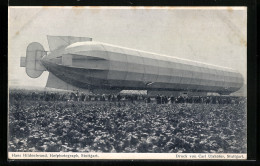 AK Echterdingen, Rückansicht Des Zeppelin Nach Der Landung 1908  - Aeronaves