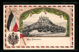 Passepartout-Lithographie Burg Hohenzollern, Wappen  - Autres & Non Classés