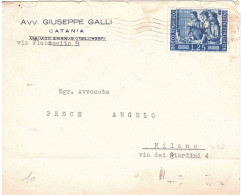 1955 L.25 BEATO ANGELICO - 1946-60: Storia Postale