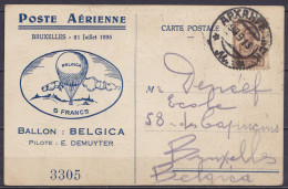 CP "Poste Aérienne / Ballon Belgica / 5 Francs" Affr. Tp URSS 50k Càpt ARKANGELSK /6-9-1936 Pour BRUXELLES - Altri & Non Classificati
