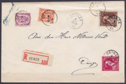 Env. Recommandée Affr. N°419+422+645+691 Càd DEINZE /5 XII 1945 Pour E/V - 1935-1949 Sellos Pequeños Del Estado