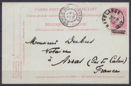 EP CP 10c Rose (type N°58) Càd HAVELANGE /26 AVR 1905 Pour Notaire Dubus à ARRAS - Càd Arrivée ARRAS / PAS-DE-CALAIS - Postcards 1871-1909