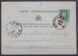 EP Carte-correspondance 5c Vert (type N°30) Càd Essai BRUXELLES /14 MAI 1880 Pour VIENNE Autriche - Càd Arrivée MARIAHIL - Postcards 1871-1909