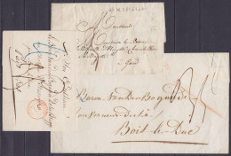 Lot De 3 LSC (sans Contenu) De BRUGGE 1826, 1845 Et 1848 Pour GAND Et BOIS-LE-DUC (Pays-Bas) - 1830-1849 (Onafhankelijk België)