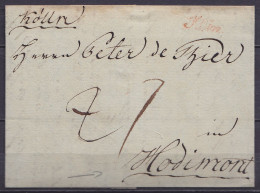 L. Datée 20 Mars 1797 De CÖLN (Cologne) Pour HODIMONT - Griffe "Köln" & Man. "Kölln" - 1794-1814 (Periodo Frances)