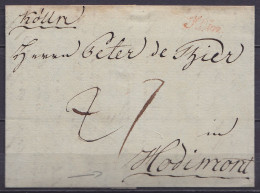 L. Datée 20 Mars 1797 De CÖLN (Cologne) Pour HODIMONT - Griffe "Köln" & Man. "Kölln" - 1794-1814 (French Period)