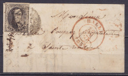 L. Affr. N°6 P53 Càd HALLE /26 FEV 1855 Pour SAINTE RENELDE (Saintes) (au Dos: Càd Arrivée HALLE /27 FEV 1855) - 1851-1857 Medaglioni (6/8)