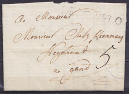 L. Datée 21 Avril 1791 De STAVELOT Pour GAND - Griffe "DE STAVELOT" - Port "5" - 1714-1794 (Pays-Bas Autrichiens)