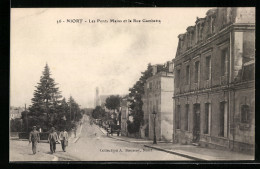 CPA Niort, Les Ponts Mains Et La Rue Gambetta  - Niort