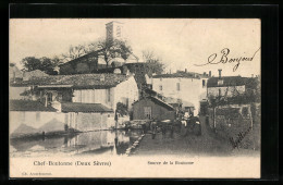 CPA Chef-Boutonne, Source De La Boutonne  - Chef Boutonne