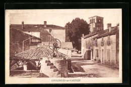 CPA Coulonges-sur-l`Autize, Vue Partielle Avec Schokoladenverkauf  - Coulonges-sur-l'Autize