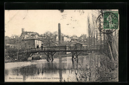 CPA Chatillon-sur-Thouet, Vue Partielle Avec Pont Am Fluss  - Autres & Non Classés