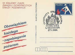 Poland Postmark D84.05.27 STARA WIES: K.Brzozowo Volunteer Fire Brigade - Stamped Stationery