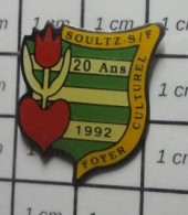 613e Pins Pin's / Rare & Belle Qualité VILLES / FOYER CULTUREL  Soultz S/F 20 ANS TULIPE - Città