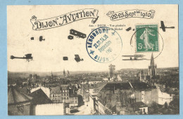 1131  CPA   DIJON AVIATION  22-25 Septembre 1910 - Vue Générale Prise De L'église St-Michel - AERODROME DIJON AVIATION + - Dijon
