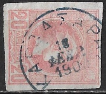 GREECE Cancellation ΚΑΓΒΑΣΑΡΑΣ Type VI On 1891-1896 Small Hermes Heads 20 L Light Rose Imperforated Vl. 101 A - Used Stamps