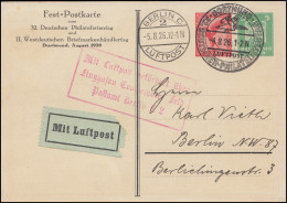 Mit Luftpost Befördert über Tempelhofer Feld Postamt Berlin SSt Dortmund 4.8.26 - Briefmarkenausstellungen