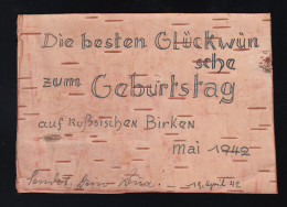 Auf Russischen Birken, Holz Rinde Die Besten Glückwünsche Geburtstag 19.04.1942 - Altri & Non Classificati