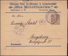 Württemberg PS 2 Streifband-Drucksache Die Briefmarke ESSLINGEN-BAHNHOF 23.11.96 - Postal  Stationery