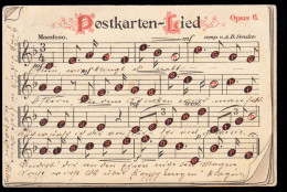 Lyrik-AK Postkarten-Lied Von A.B. Sender Notenzeilen, ZNIN 25.3.1902 - Autres & Non Classés