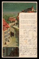 Lyrik-AK Stadtidylle Bei Nacht Gedicht Reisen Von Heinrich Heine, MÜNCHEN 1901 - Other & Unclassified