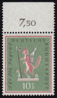 286 Jugend Volkslieder 10+5 Pf ** Oberrand Dgz Durchgezähnt - Unused Stamps