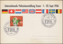 Sonder-Karte 240 Internationale Polizeiausstellung Essen 1956, SSt IPA 21.9.56 - Police - Gendarmerie