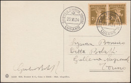 AK Schweiz Lugano Panorama SSt Internationale Philatelistischer Kongress 25.6.34 - Andere & Zonder Classificatie