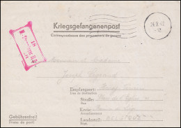 Kriegsgefangenenpost Stalag 18 M.-Stammlager II C Faltbrief Tarnstempel 24.3.42  - Feldpost 2da Guerra Mundial