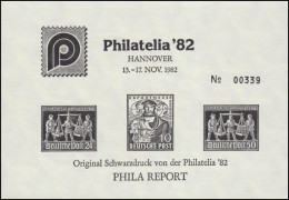 Schwarzdruck Zur Philatelia Hannover 1982 Mit Hannover Messe Marken - Privatpost