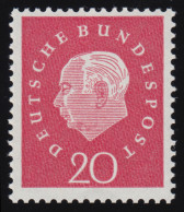 304 Heuss III 20 Pf 1000er-Rolle, Einzelmarke + Nr. ** - Francobolli In Bobina