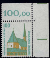 1406u SWK 100 Pf Ecke Or ** Postfrisch - Unused Stamps