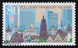 1721I Frankfurt / Main Mit PLF I Gebrochene Welle Im Turm, Muster-Aufdruck - Plaatfouten En Curiosa