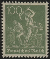 187c Freimarke Arbeiter 100 Pf Wz 2 ** Postfrisch - Unused Stamps