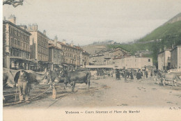 38 // VOIRON  Cours Sénozan Et Place Du Marché   A.L. / Colorisée - Voiron