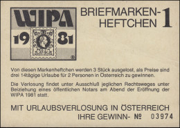 Briefmarkenheftchen 1 Zur WIPA 1981 Urlaubsverlosung, Mit 4mal 1635 ** - Booklets