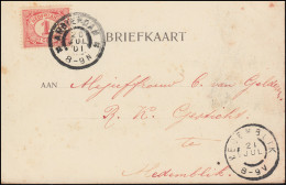 Firmenlochung/Perfin K Auf 50 Ziffer Auf AK Nymegen Panorama AMSTERDAM 20.6.1901 - Andere & Zonder Classificatie