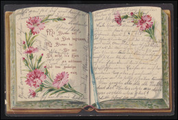 AK Lyrik Buch Liebe Nelken Mit Blumen Will Ich Dich Begrüssen MUENCHEN 28.3.1901 - Autres & Non Classés