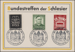 110-111 Auf Sonderkarte Bundestreffen Der Schlesier, SSt Frankfurt/M. 17.7.54 - Zonder Classificatie