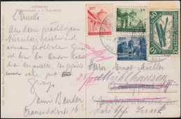 112a Doppeldecker Auf AK NÜRNBERG 23.7.21 Mit Vignetten Zum 27. Philatelistentag - Philatelic Exhibitions