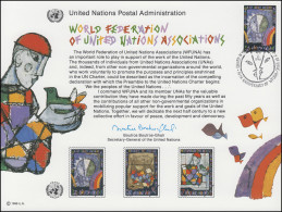 UNO Erinnerungskarte EK 49 WFUNA 1996, NY-FDC 2.2.1996 - Autres & Non Classés