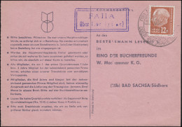 Landpost Faha über Merzig, Buchbestellkarte SSt MERZIG 100 Jahre Stadt 16.2.59 - Andere & Zonder Classificatie