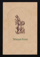 Osterhase Mit Eier Korb Lithographie, Fröhliche Ostern, Riesa 10.4.1914 - Other & Unclassified