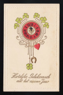 Wanduhr, Pendel Herz Hufeisen Klee Mitternacht Nieuwe Jahr, Groningen 31.12.1904 - Other & Unclassified